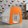 Casinha Pet Gato - Branca e Laranja - 1