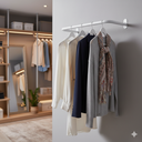 Ver imagem 2 de 3 Araras Cabideiro 60cm Organização Roupas Loja Closet Fixação de Parede Branco
