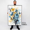 Ver imagem 2 de Quadro Decorativo Floral Luxo Flores Tons Pasteis em Tela Canvas Tacolado Moldura Flutuante 4,5cm Fr