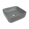 Cuba de Apoio Louça Quadrada Cinza Fosca Duo - Sanit - 2