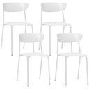 Ver imagem 1 de Kit 04 Cadeiras Empilhável Fixa Atom F02 Base Aço Branco - Lyam Decor
