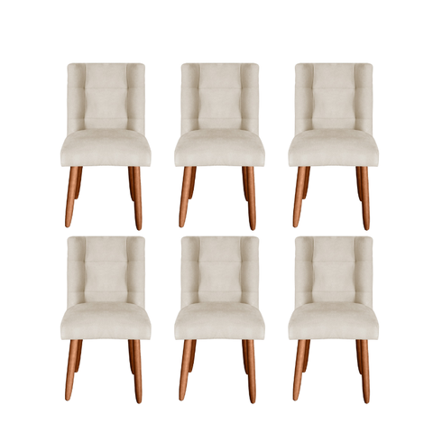 Kit 6 Cadeiras Sala de Jantar Cozinha Estofada Paris Reforçada Suede - Twdecora