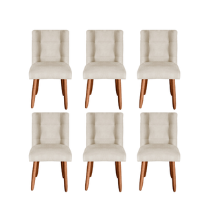 Kit 6 Cadeiras Sala de Jantar Cozinha Estofada Paris Reforçada Suede - Twdecora