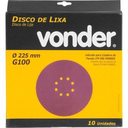Disco de lixa com 225 mm grão 100 para a Lixadeira LPV 600 e LPV 1000 Vonder - 2 Disco de lixa com 225 mm grão 100 para a Lixadeira LPV 600 e LPV 1000 Vonder - 2