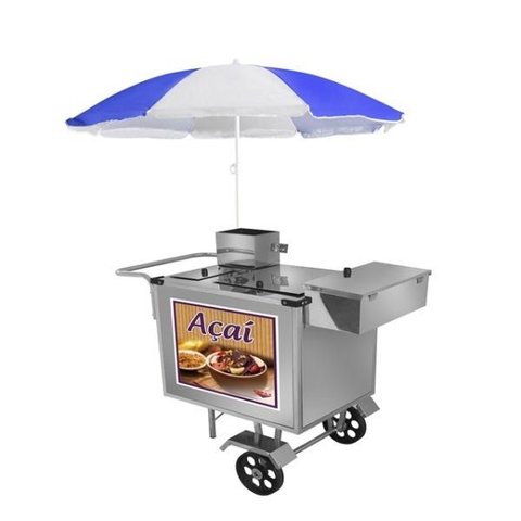 Carrinho para Açaí Luxo Cefaz com Guarda-sol Inox