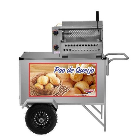 Carrinho Pão de Queijo Cefaz Inox com Forno C/toldo