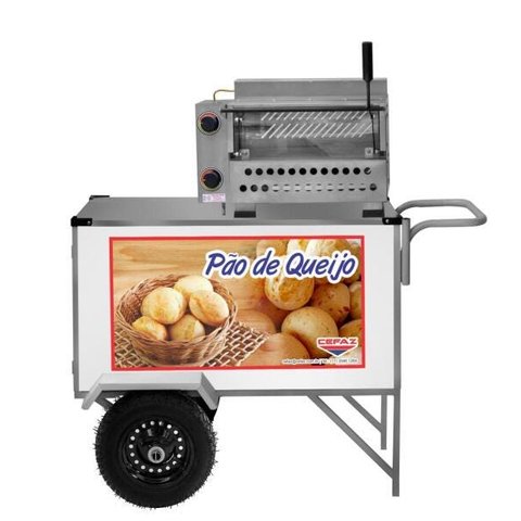 Carrinho para Pão de Queijo Cefaz Branco com Toldo