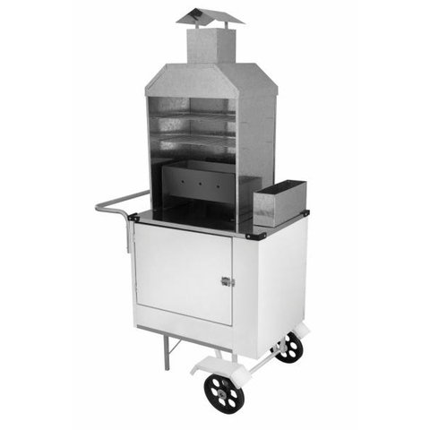 Carrinho de Churrasco Econômico Simples com Rodas Maciças