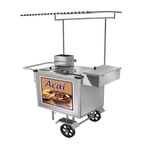 Carrinho de Açaí Luxo com Toldo e Rodas Maciças