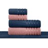 Jogo de Toalha Banhão Teka Comfort 5 Peças Azul Marinho/rose - 2