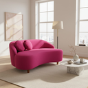 Ver imagem 1 de Namoradeira Sofá Feijão Cancún 130cm Orgânica Veludo Rosa Pink