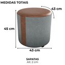 Ver imagem 5 de Puff Redondo Copenhage Corano Marrom Boucle Cinza Milani Store