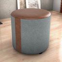 Ver imagem 3 de Puff Redondo Copenhage Corano Marrom Boucle Cinza Milani Store