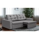 Ver imagem 1 de Sofá Retrátil 2 Lugares 1,80m Lisboa Suede Cinza Mirra Decor