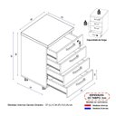 Ver imagem 4 de Gaveteiro de Escritório 46cm com Chave 4 Gavetas e Rodízios Multimóveis CR25303