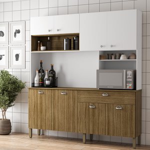 Armário de Cozinha Compacta 8 Portas 1 Gaveta Core - Freijó/supremo