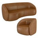 Ver imagem 1 de Kit Sofá 4 Lugares Eron 240cm com Poltrona Giratória Angelina M03 Couríssimo Whisky - Lyam Decor
