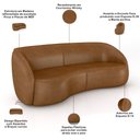 Ver imagem 5 de Kit Sofá 4 Lugares Eron 240cm com Poltrona Giratória Angelina M03 Couríssimo Whisky - Lyam Decor