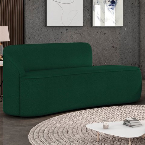 Sofá 2 Lugares para Sala 140cm Orgânico Wendi Boucle Verde I01 - Mpozenato
