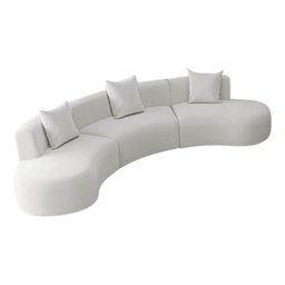 Kit Sofá Modular 4 Lugares Moderno Curvo Orgânico Duna Bouclé - 1