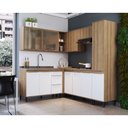 Ver imagem 1 de Cozinha Modulada de Canto Completa 7 Peças Paloma Cor Mel Branco