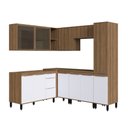Ver imagem 2 de Cozinha Modulada de Canto Completa 7 Peças Paloma Cor Mel Branco