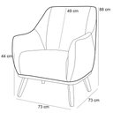 Ver imagem 5 de Poltrona Decorativa Base Fixa de Madeira Paloma D02 Algodão Bege C-129 - Lyam Decor