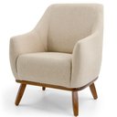Ver imagem 1 de Poltrona Decorativa Base Fixa de Madeira Paloma D02 Algodão Bege C-129 - Lyam Decor