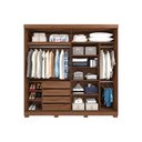Ver imagem 3 de Guarda Roupa Casal 2 Portas de Correr e 4 Gavetas c/ 1 Espelho Blumenau Branco - Panan