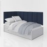 Cabeceira p/ Cama Solteiro 90x1.90x55 - Riscadinha Infantil - Suede Azul - 4