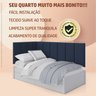 Cabeceira p/ Cama Solteiro 90x1.90x55 - Riscadinha Infantil - Suede Azul - 3