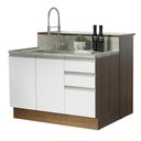 Ver mais imagens de Ilha de Cozinha com Bancada e Balcão 120 Cm Rustic/branco Glamy Madesa Rustic/branco