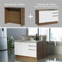 Ver imagem 5 de Ilha de Cozinha com Bancada e Balcão 120 Cm Rustic/branco Glamy Madesa Rustic/branco