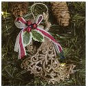 Ver imagem 1 de Kit 10 Enfeite Pendente Árvore Natal Anjo Dourado 12,5cm