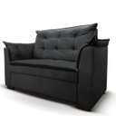 Ver imagem 6 de Sofá 2 Lugares para Sala Moderno Confortável Aurora Suede Preto