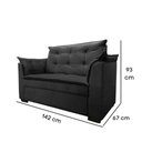 Ver imagem 3 de Sofá 2 Lugares para Sala Moderno Confortável Aurora Suede Preto
