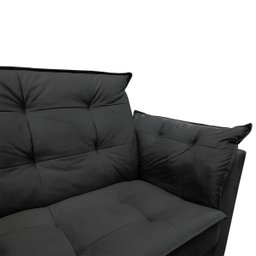 Sofá 2 Lugares para Sala Moderno Confortável Aurora Suede Preto - 7