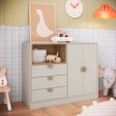 Ver imagem 1 de Cômoda Infantil/juvenil com 3 Gavetas 2 Portas Dl1080 Lille