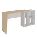 Ver imagem 1 de Mesa Escrivaninha em L com Nichos Duran Carvalho/branco