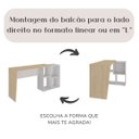 Ver imagem 4 de Mesa Escrivaninha em L com Nichos Duran Carvalho/branco