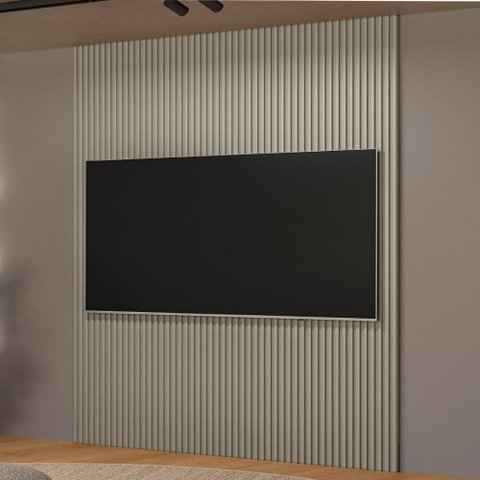 Painel Ripado de Madeira Decorativo para Sala Quarto 219x250cm Slats L05 Gris Fosco - Lyam Decor