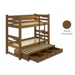 Treliche Solteiro com Cama Auxiliar 3 Gavetas - Imbuia - 2