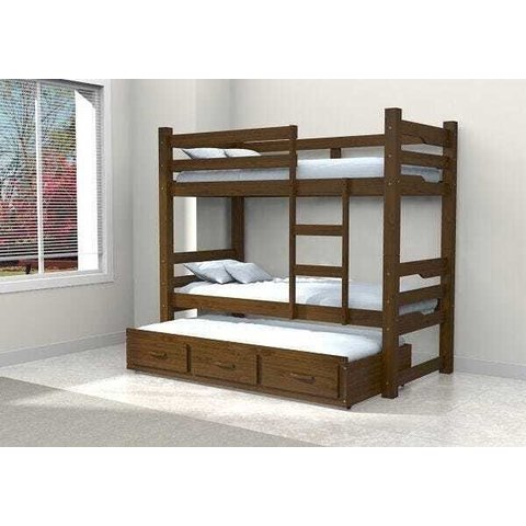 Treliche Solteiro com Cama Auxiliar 3 Gavetas - Imbuia