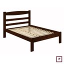 Ver imagem 2 de Cama de Casal de Madeira Reta Kasper - Castanho