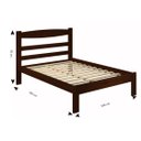 Ver imagem 3 de Cama de Casal de Madeira Reta Kasper - Castanho