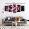 Kit 05 Quadros Decorativos Para Sala Flor Rosa 130x60 Cm Placa PS Texturizado - Nina - 3
