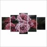Kit 05 Quadros Decorativos Para Sala Flor Rosa 130x60 Cm Placa PS Texturizado - Nina - 2