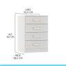 Cômoda Pequena com 4 Gavetas 55x93cm Mdp Branco Menu Móveis Branco - 3