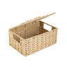 Cesto Palha Natural Caixa Organizadora Bau Alça e Tampa - 1