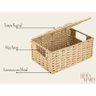 Cesto Palha Natural Caixa Organizadora Bau Alça e Tampa - 3